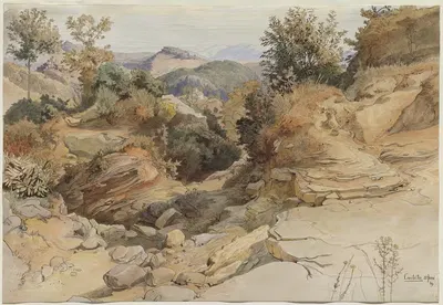 Холмы Сабины и Рокка Санто Стефано, вид с Чивителлы by Виктор Поль Мон, 1869 — digital art print download