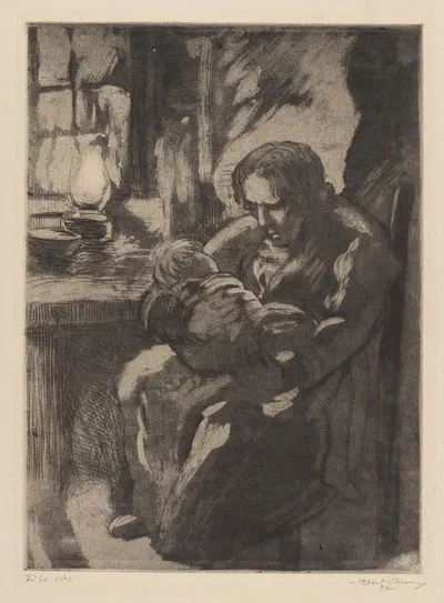 Sick child by Albert Sterner, 1932 — digital art print download