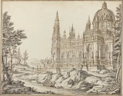 Cathedral in a Landscape by Vincenzo dal Re — digital art print download