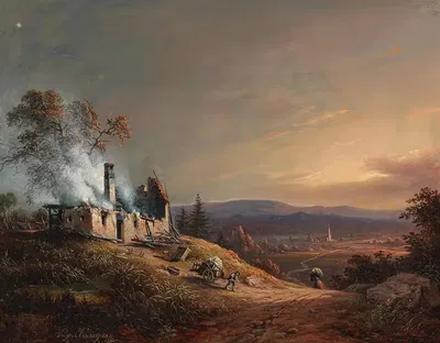 A Burning House by Vinzenz Kreuzer — digital art print download