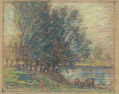 Ивы, Лонгпре, Франция by Уолтер Гриффин, 1911-1918 — digital art print download