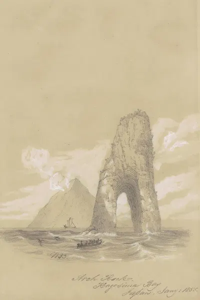 Arch Rock, Kagosima Bay, Japan by Уильям Брентон Боггс, 1855 — digital art print download