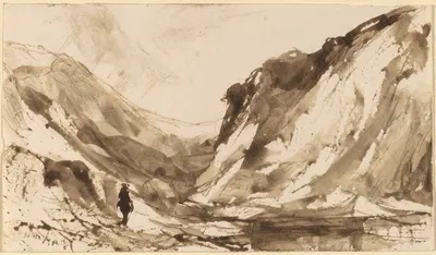 Deep Valley in Mountainous Landscape by William Hart — digital art print download