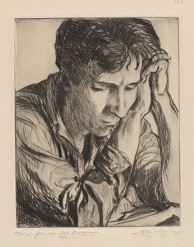 Student by Albert Sterner, 1933 — digital art print download