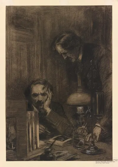 The Architect [John Fenwick and Arthur Welby] by Albert Sterner, 1906 — digital art print download