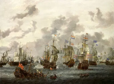 Четыре дня битвы by Абрахам Сток, 1666 — digital art print download