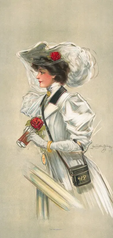 На скачках by Гамильтон Кинг, 1907 — digital art print download
