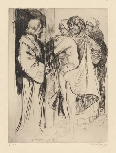 The woman taken in adultery by Albert Sterner, 1936 — digital art print download