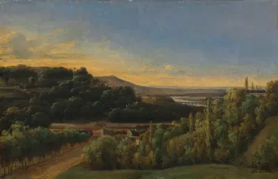 Вид на Сен-Клу, рядом с Сеной by Александр Пау де Сент-Мартен, 1809 — digital art print download