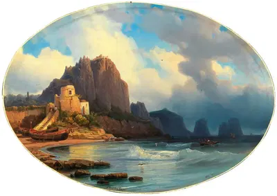 A scene in Capri by Alexey Petrovich Bogolyubov, 1856 — digital art print download
