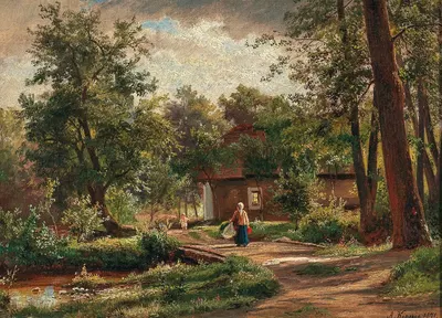 Сельский идиллия, мать возвращается домой by Алойс Кирниг, 1871 — digital art print download