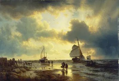The Ebb-tide by Andreas Achenbach, 1849 — digital art print download