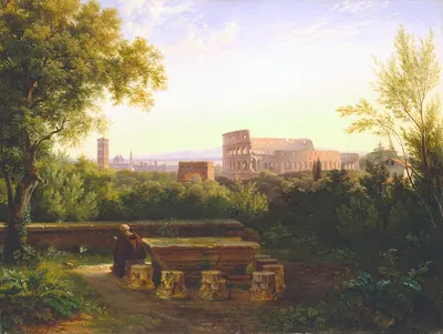 View of the Colosseum from the Orti Farnesiani by Antoine-Fèlix Boisselier, 1833 — digital art print download