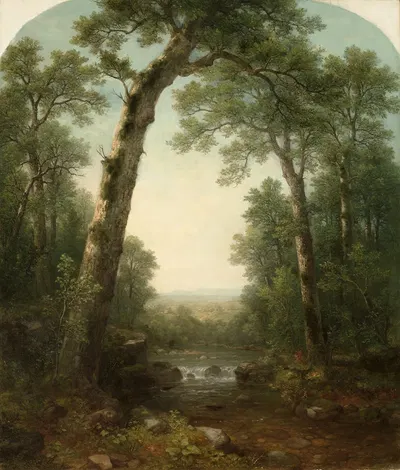 Forest Stream with Vista by Asher Brown Durand, 1872 — digital art print download