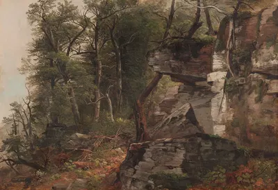Trees on a Rocky Hillside by Asher Brown Durand, c. 1849 — digital art print download