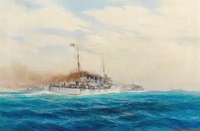 Бомбардировка Палагружи в 1915 году by Август фон Рамберг, 1937 — digital art print download