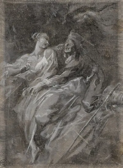 An Amorous Couple by Алессандро Маньяско — digital art print download