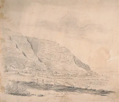 Realejo de arriba, Tenerife by Альфред Дистон, 1821 — digital art print download