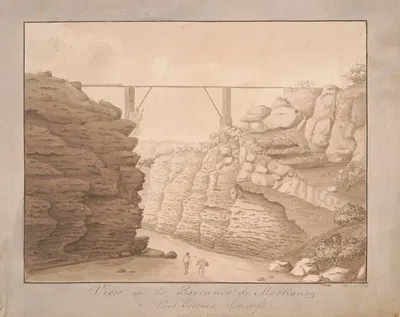 View in the Barranco de Martianez, Port Orotava, Tenerife, looking Southward by Альфред Дистон, 1820 — digital art print…