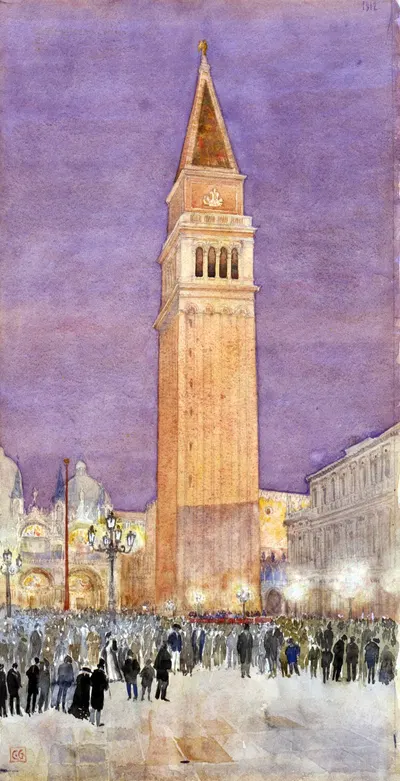 Колокольня, площадь Святого Марка, Венеция by Касс Гилберт, 1912 — digital art print download