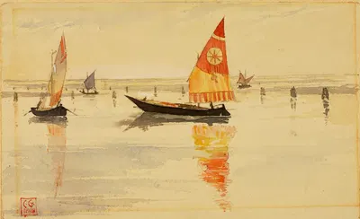 Парусные лодки (Венеция) by Касс Гилберт, 1898 — digital art print download