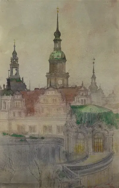Башни Цвингера, Дрезден by Касс Гилберт, 1898 — digital art print download