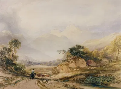 Langdale Pikes by Copley Fielding, 1839 — digital art print download