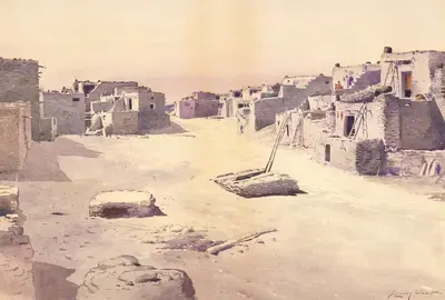 Улица в поселке Орайби, Тусаян, Аризона by Де Лэнси Гилл, 1888 — digital art print download
