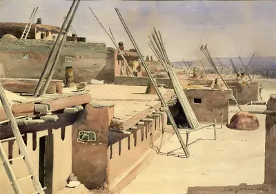 Улица в Пебло Зуни, Нью-Мексико by Де Лэнси Гилл, 1888 — digital art print download