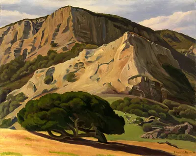 Дубы и скалы — Сан-Луис-Обиспо by Эдвард Брук, 1930 — digital art print download