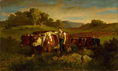 Herdsmen with Cows by Edward Mitchell Bannister, 1869 — digital art print download