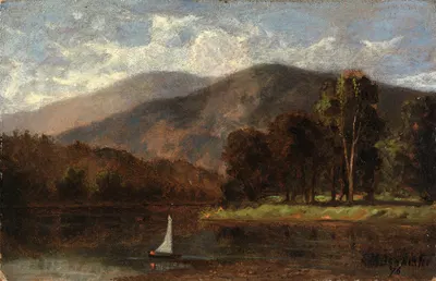 Untitled (sailboat in river) by Edward Mitchell Bannister, 1876 — digital art print download