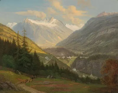 View of Bad Gastein by Emil Ludwig Löhr — digital art print download