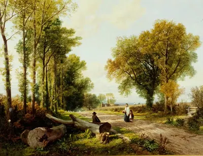 Воскресная утренняя прогулка by Фредерик Уильям Халм, c. 1863 — digital art print download