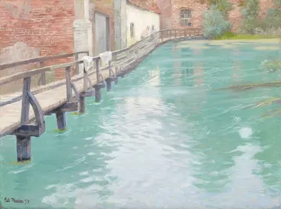 The Mills at Montreuil-sur-Mer, Normandy by Frits Thaulow, 1891 — digital art print download