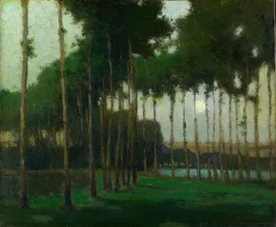 Moonlight Landscape by George Elmer Browne — digital art print download