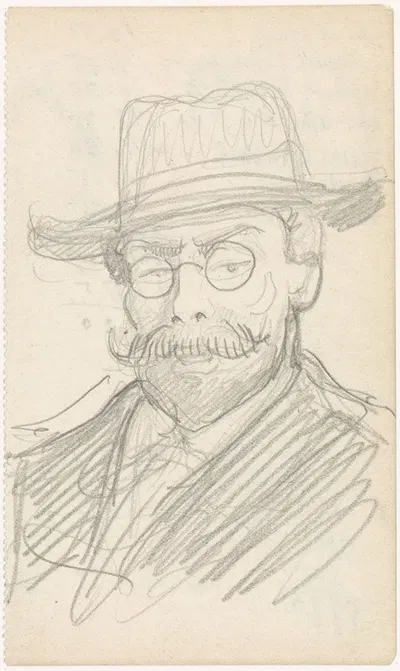 Portret van een heer met hoed en bril by Антон Деркиндерен, 1869 - 1925 — digital art print download