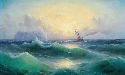 Бурное море с айсбергом by Григорий Иванович Капустин — digital art print download