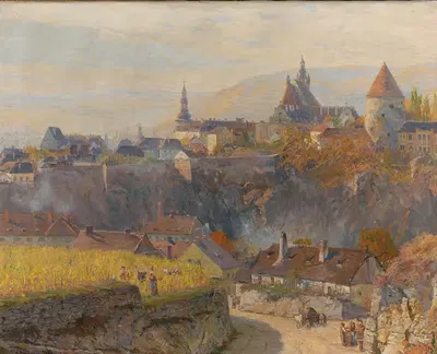 Вахау, вид на Кремс by Густав Бамбергер, 1908 — digital art print download