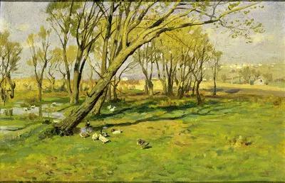 Хакенсак, Нью-Джерси, Пруд Рыбака by Герман Хартвих, 1894 — digital art print download