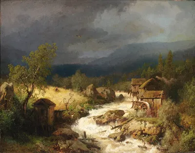 Мельница на потоке by Германн Оттомар Герцог, 1871 — digital art print download