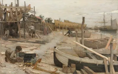 Судостроительная верфь by Жан Шарль Казен, c. 1875 — digital art print download