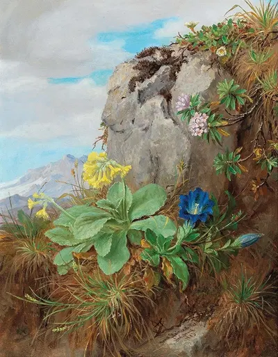 Alpine Flowers by Анна Стайнер-Книттель — digital art print download