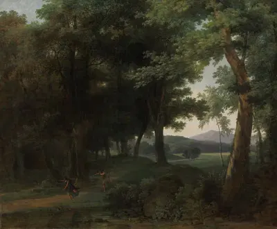 A Forest with Apollo and Daphne by Jean-Victor Bertin, 1810 — digital art print download