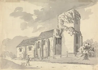 South Mimms Church, Hertfordshire by Капитан Фрэнсис Гроуз, 1787 — digital art print download