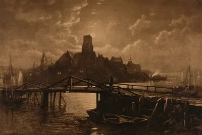 Мост — Мост Лонгфеллоу by Джон Генри Хилл, 1887 — digital art print download