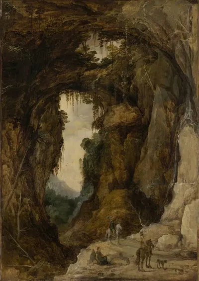 Landscape with Grotto and a Rider by Joos de Momper — digital art print download