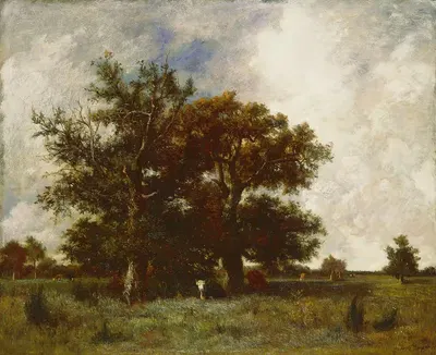 Fontainebleau Oaks by Jules Dupré, c. 1840 — digital art print download