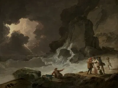 A Storm Behind the Isle of Wight by Julius Caesar Ibbetson — digital art print download