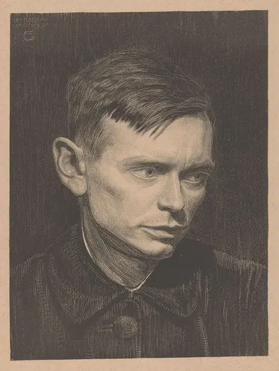 Portret van Jan Mankes by Крис Лебо, 1917 — digital art print download